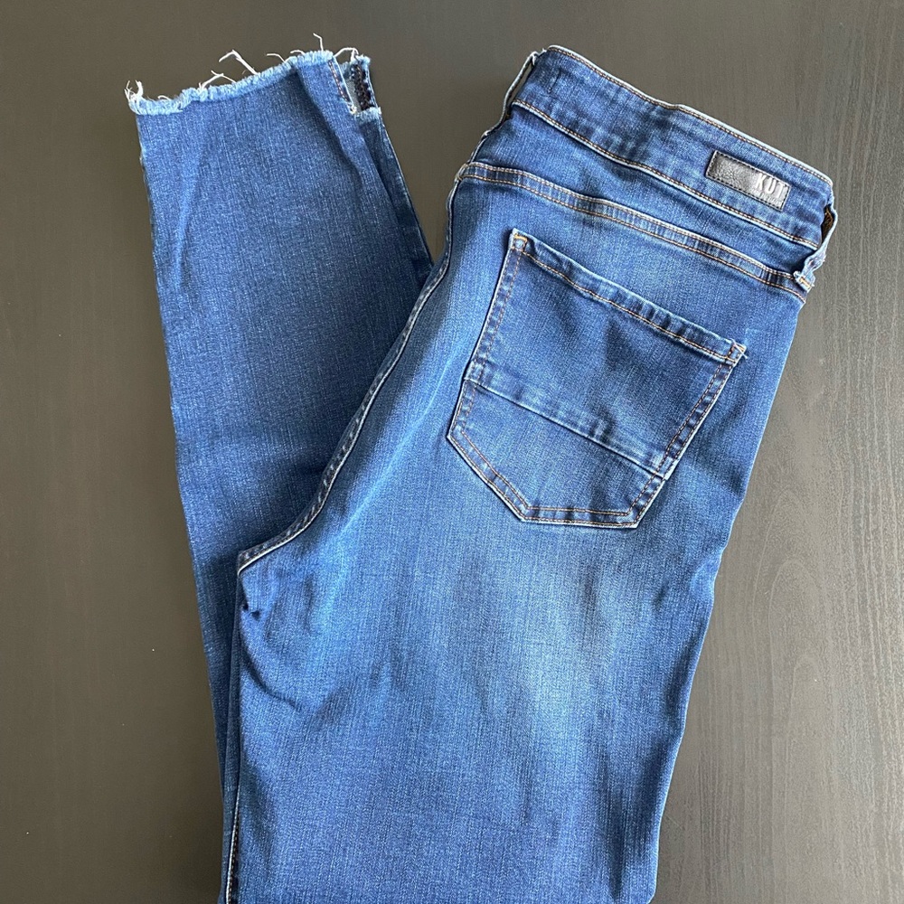 KUT Connie Ankle Skinny Jeans, High-Low Hem Sz 12
